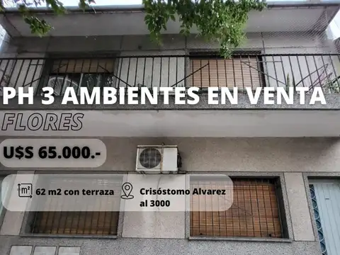PH 3 AMBIENTES EN VENTA EN FLORES CON TERRAZA