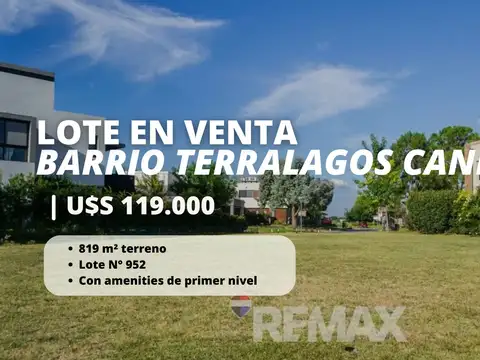 LOTE EN VENTA BARRIO TERRALAGOS CANNING
