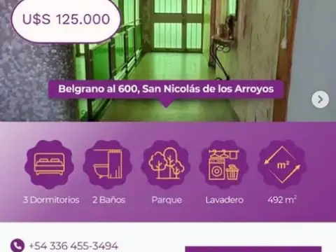 Vendo casa en Belgrano al 600