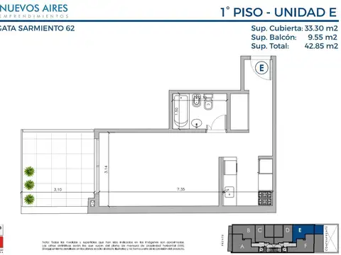 Departamento en el emprendimiento Fragata Sarmiento 62