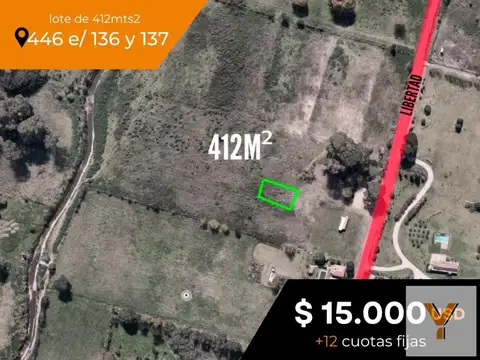 Terreno en venta - 412mts2  - City Bell [FINANCIADO]