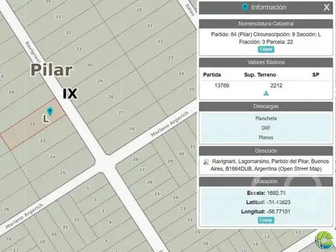 Terreno en Venta en Del Viso, USD 90.000