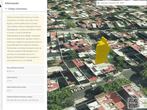 Terreno en venta en Nicolas Repetto 400 Caballito