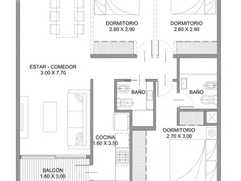 VENTA Departamento 2 ambientes desde pozo. En Vte. Lopez