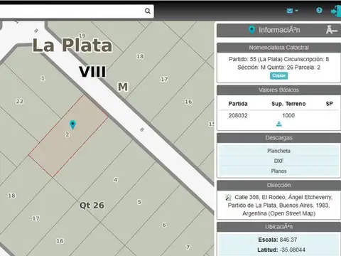 Terreno en Venta de 1000,0 m2