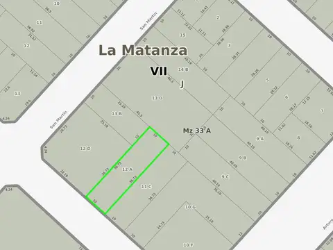 Terreno en Venta 10  mts Frente