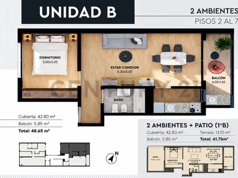 Departamento en Venta de 1 dormitorio