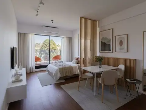Monoambiente. Balcón aterrazado. Apto profesional. Vista verde. Amenities. Las Cañitas