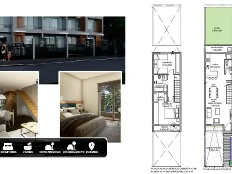 Departamento en Venta con 1 cocheras