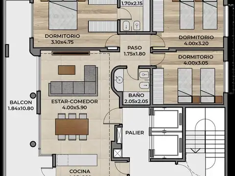Departamento en Venta de 4 ambientes