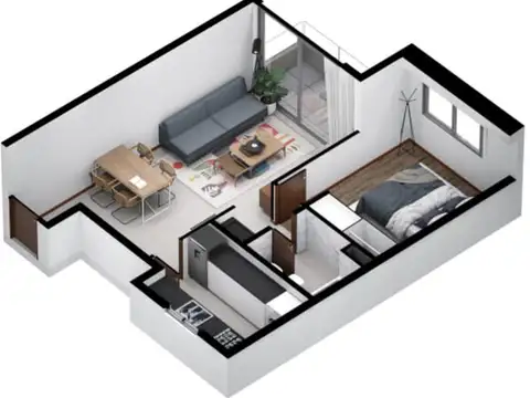 Departamento en Venta de 1 dormitorio