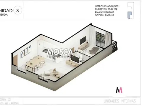 Departamento en Venta de 1 dormitorio