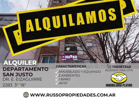 Alquiler Departamento semipiso 2 ambientes San Justo