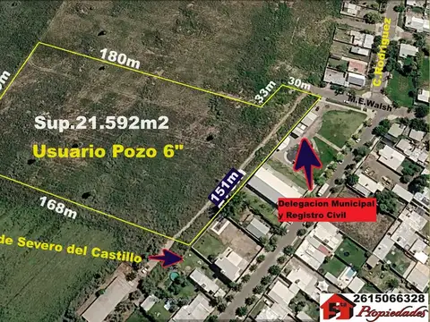 Excelente Terreno Bien Ubicado 21.592m2(Ady.Deleg.Municipal)