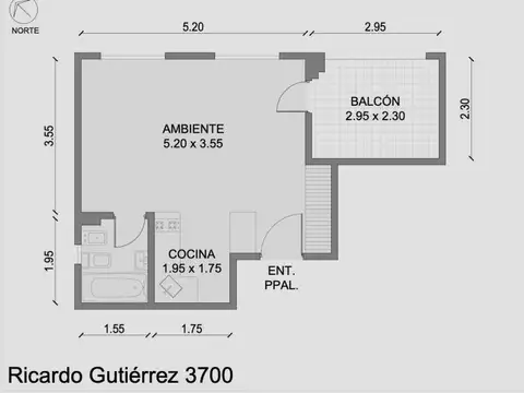 Departamento en Venta de 1 dormitorio
