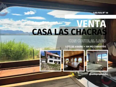 Venta - lote / casa con costa al lago - las chacras ruta 40