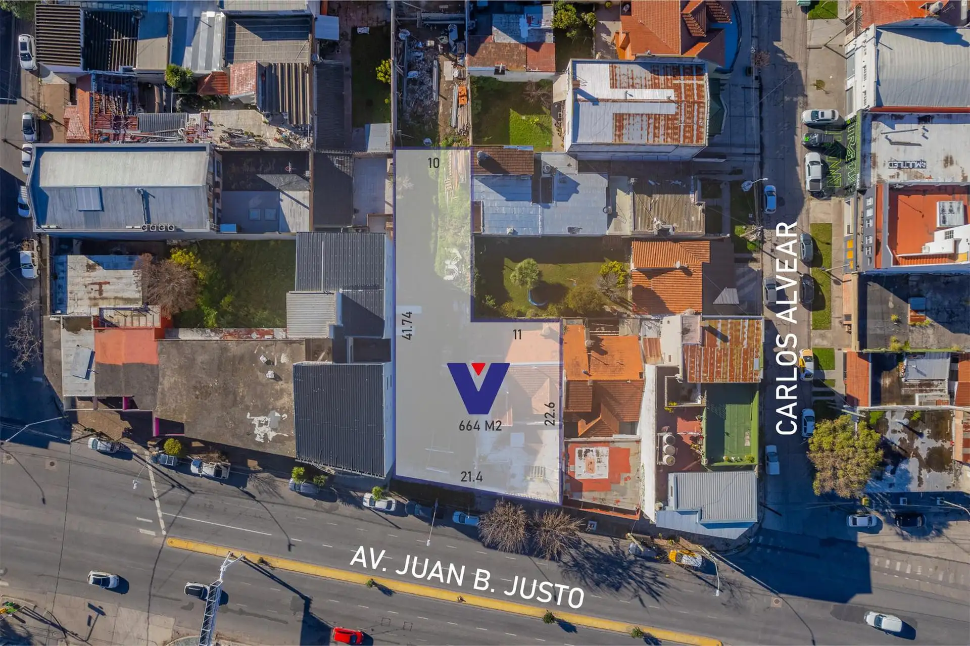 Venta de dos lotes sobre Avenida Juan B Justo