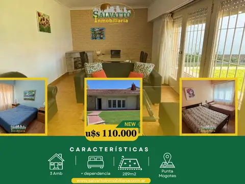 Chalet con dependencia a 1 cuadra del mar en Punta Mogotes