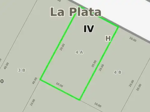 Terreno en Venta 20  mts Fondo