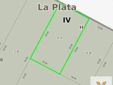 Terreno en Venta 20  mts Fondo