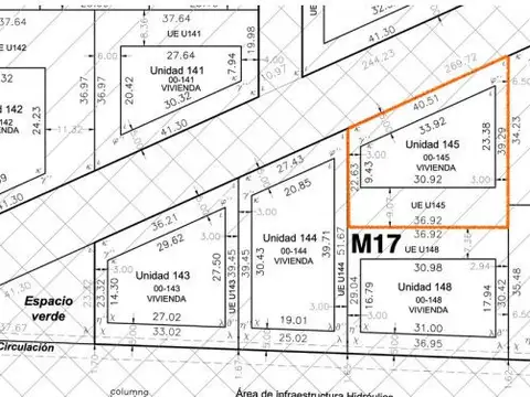 Terreno en Venta 44  mts Fondo