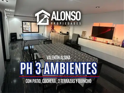 Ph 3 Ambientes con Cochera, Terraza y Quincho en Venta