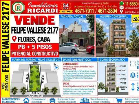 SIN PORTERO NI VECINOS antigua valor lote  8x25,50