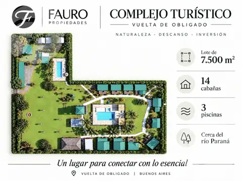 COMPLEJO TURÍSTICO HOTELERO EN VENTA EN VUELTA DE OBLIGADO – SAN PEDRO | 14 UNIDADES | 3 PISCINAS
