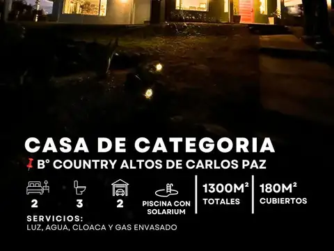 Venta Casa De Categoría De 2 Dormitorios En Única Planta En Country Altos De Carlos Paz
