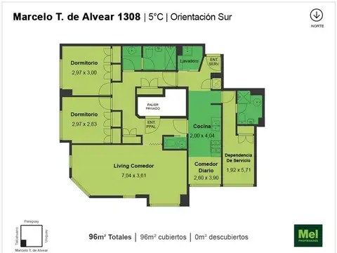 Marcelo T De Alvear 1300, Piso 5