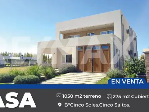 CASA 2 PLANTAS 4 DORMITORIOS - CINCO SALTOS