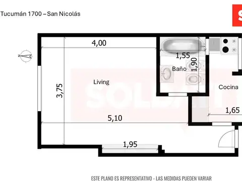 Departamento en Venta de Monoambiente