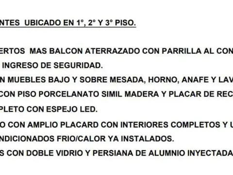 Departamento 2 ambientes con 1 baño