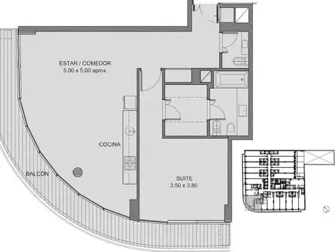 Departamento en Venta de 1 dormitorio