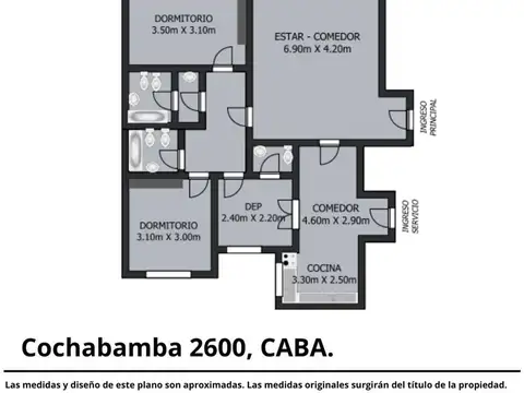 Departamento en Venta de 3 ambientes
