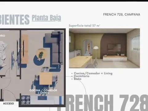 Departamento en Venta de Monoambiente