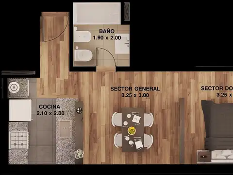 Departamento en Venta de Monoambiente