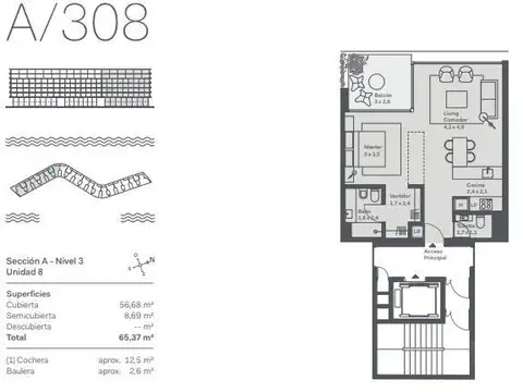 Departamento en Venta de 2 ambientes