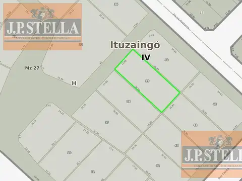 Terreno en Venta 15  mts Frente