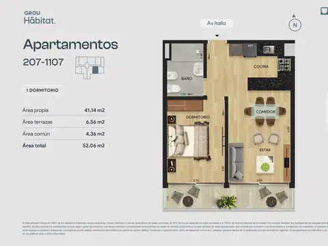 Venta apto 1 dorm, Parque Batlle