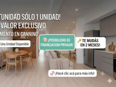 Departamento en venta 3 amb con patio a estrenar en Canning