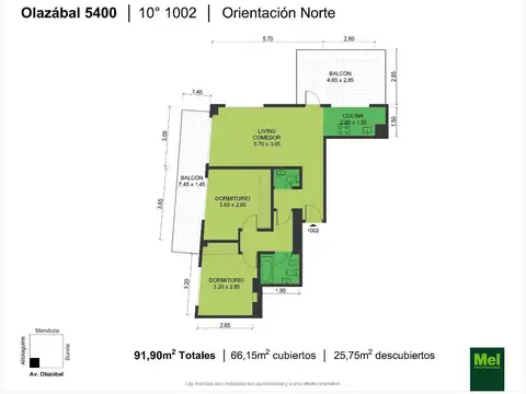 Departamento en Venta de 2 dormitorios