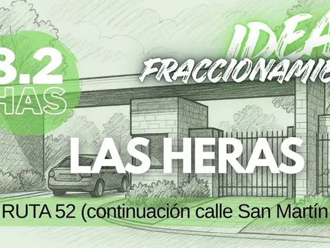8 HECTÁREAS SOBRE CALLE SAN MARTIN EN LAS HERAS