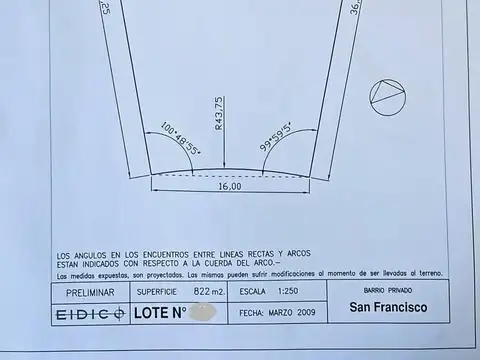 Terreno en Venta 36  mts Fondo