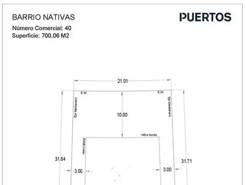 Terreno en Venta en Puertos - Barrio Nativas, USD 110.000