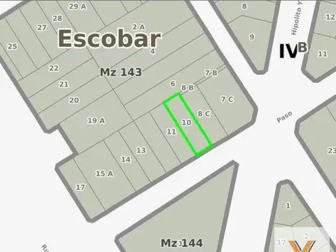 Terreno en Venta 8  mts Frente