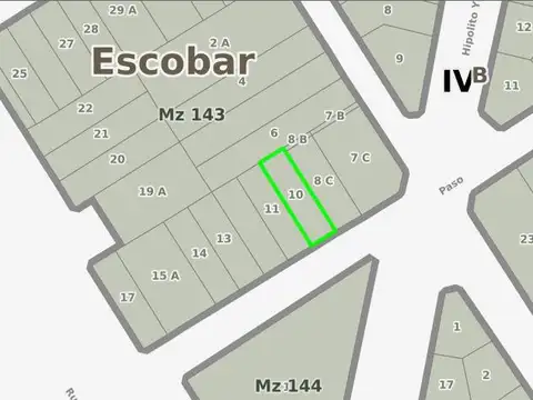 Terreno en Venta 8  mts Frente