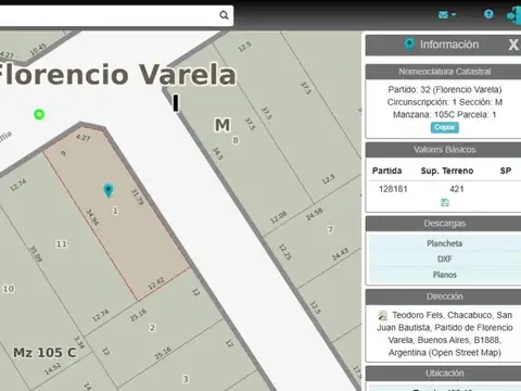Venta terreno en Florencio Varela