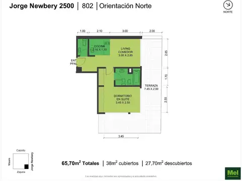 Jorge Newbery 2500, Piso 8