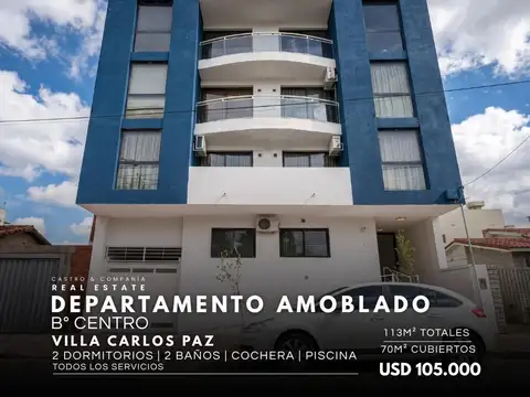 Venta Departamento De 2 Dormitorios Con Gran Patio, Cochera Y Amenities Centro De Villa Carlos Paz
